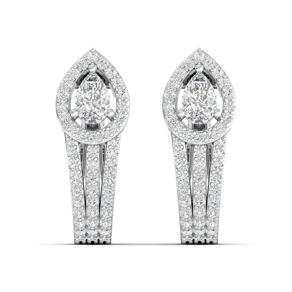 Dazzling Pear Halo Diamond Earrings