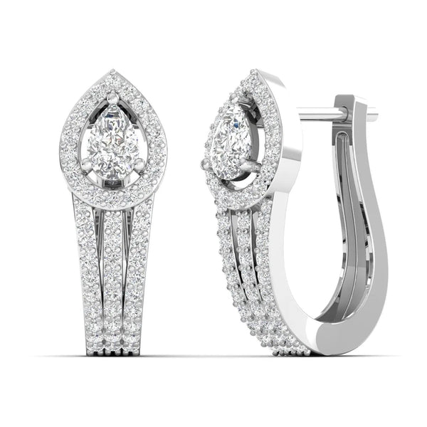 Dazzling Pear Halo Diamond Earrings