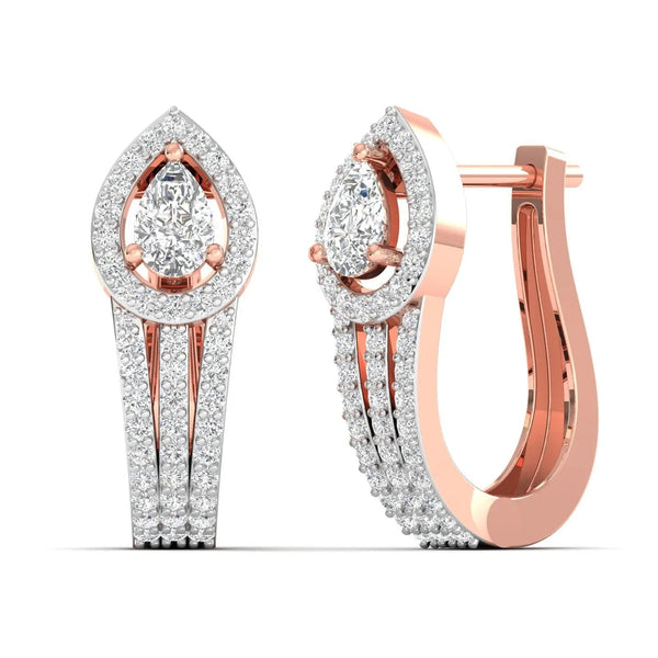 Dazzling Pear Halo Diamond Earrings