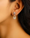 Dazzling Pear & Round Diamond Drop Earrings