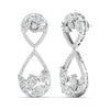 Dazzling Pear & Round Diamond Drop Earrings