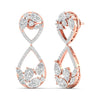 Dazzling Pear & Round Diamond Drop Earrings
