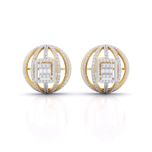 Diamond Ball Stud Earrings