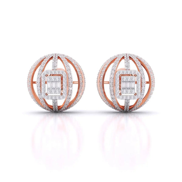 Diamond Ball Stud Earrings