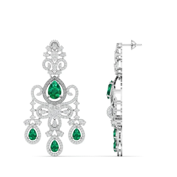 Diamond Chandelier Earrings in Two-Tone Gold