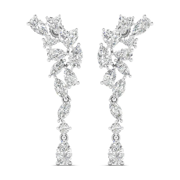 Diamond Cluster Cascade Earrings