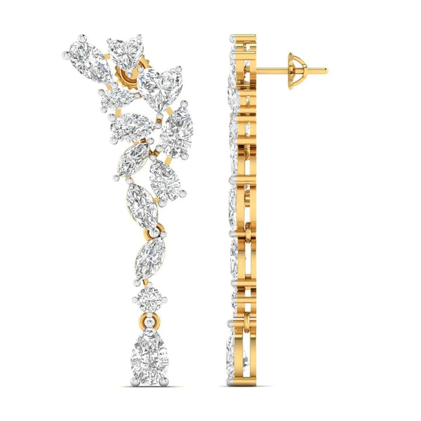 Diamond Cluster Cascade Earrings