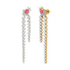 Diamond Dangle Earrings with Pink Diamond Accents