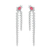 Diamond Dangle Earrings with Pink Diamond Accents