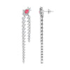 Diamond Dangle Earrings with Pink Diamond Accents