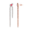 Diamond Dangle Earrings with Pink Diamond Accents