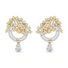 Diamond Dangling Earrings with Floral Design