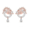 Diamond Dangling Earrings with Floral Design