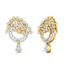Diamond Dangling Earrings with Floral Design