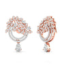 Diamond Dangling Earrings with Floral Design