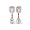 Double Halo Diamond Drop Earring