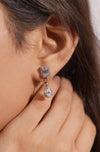 Double Halo Diamond Drop Earring
