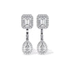 Double Halo Diamond Drop Earring