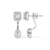 Double Halo Diamond Drop Earring
