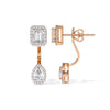Double Halo Diamond Drop Earring