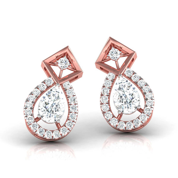 Edgy Teardrop Diamond Earrings