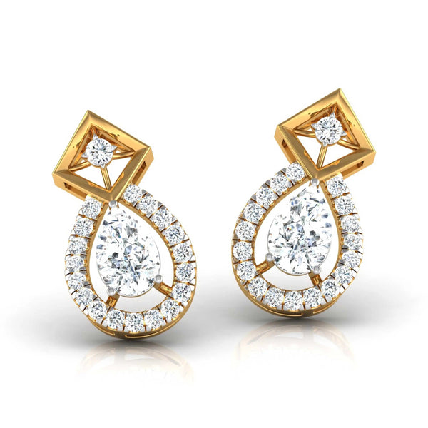 Edgy Teardrop Diamond Earrings