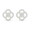 Elegant Clover Diamond Earrings