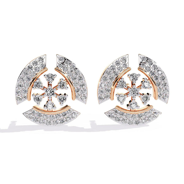 Elegant Diamond Earrings in Two-Tone Gold