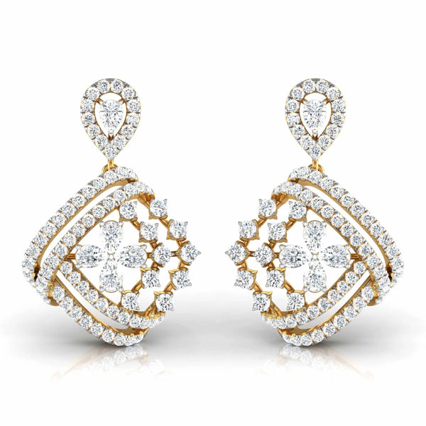 Encrusted Sides Drop Earrings