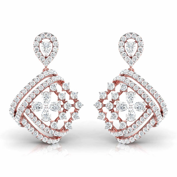 Encrusted Sides Drop Earrings