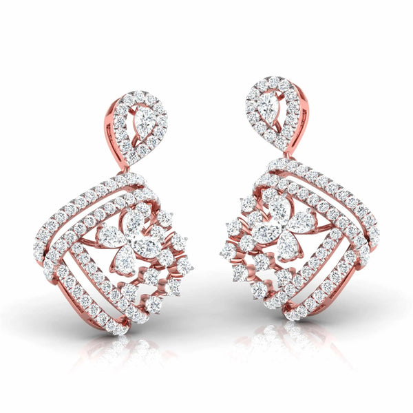 Encrusted Sides Drop Earrings