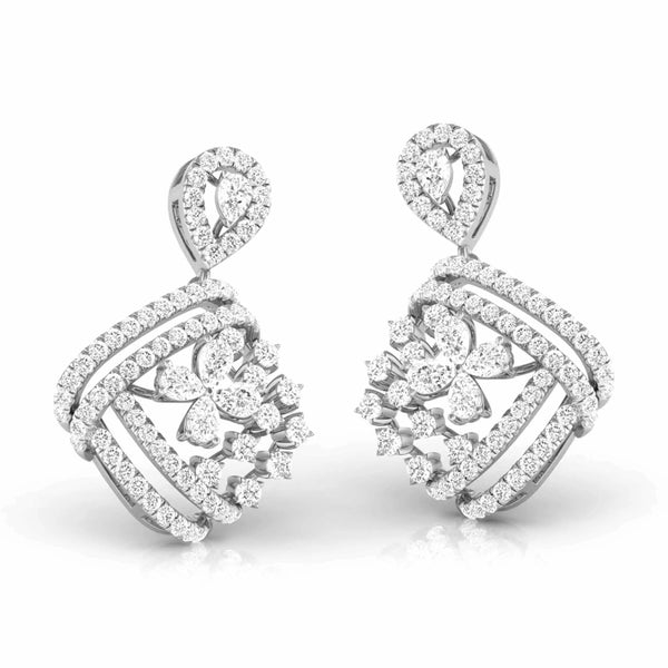 Encrusted Sides Drop Earrings