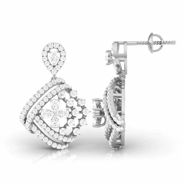 Encrusted Sides Drop Earrings