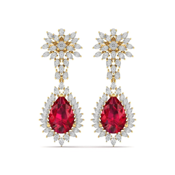 Fiery Dangler Diamond Earrings