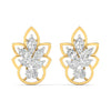 Floral Design Gold Stud Earrings