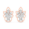 Floral Design Gold Stud Earrings