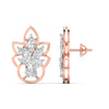 Floral Design Gold Stud Earrings