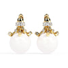 Floral Pearl Diamond Drop Earring