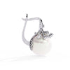 Floral Pearl Diamond Drop Earring