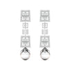 Geometric Baguette Diamond Drop Earrings