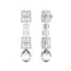 Geometric Baguette Diamond Drop Earrings