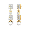 Geometric Baguette Diamond Drop Earrings