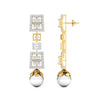 Geometric Baguette Diamond Drop Earrings