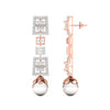 Geometric Baguette Diamond Drop Earrings