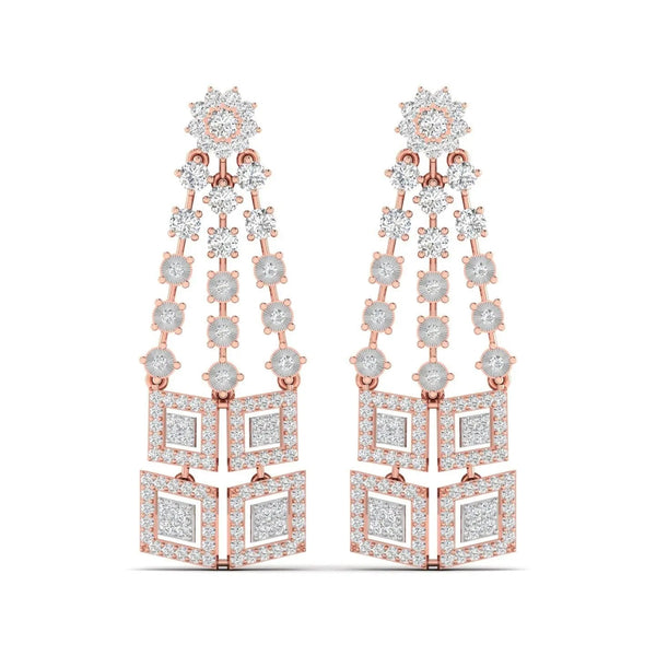 Geometric Diamond Dangle Earrings