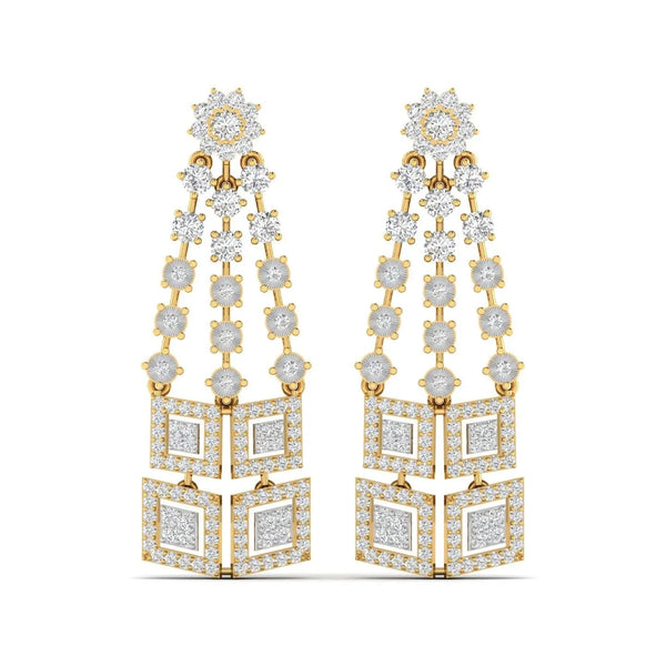 Geometric Diamond Dangle Earrings