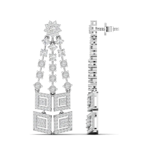 Geometric Diamond Dangle Earrings
