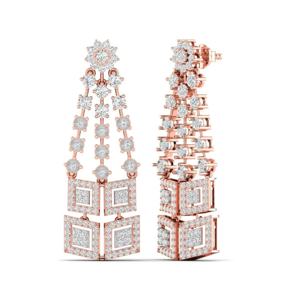 Geometric Diamond Dangle Earrings