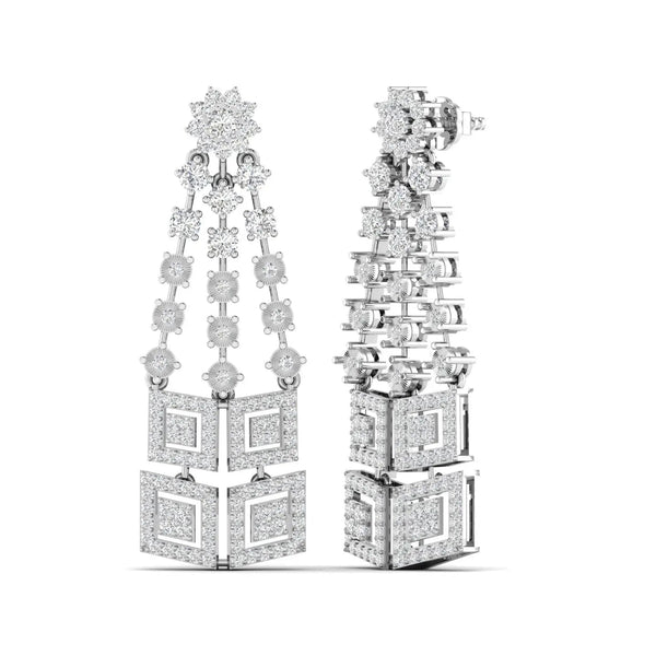 Geometric Diamond Dangle Earrings