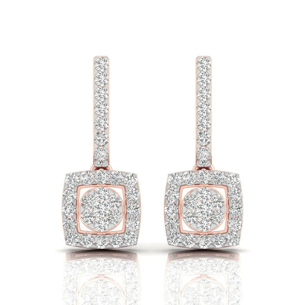 Geometric Drop Diamond Earrings